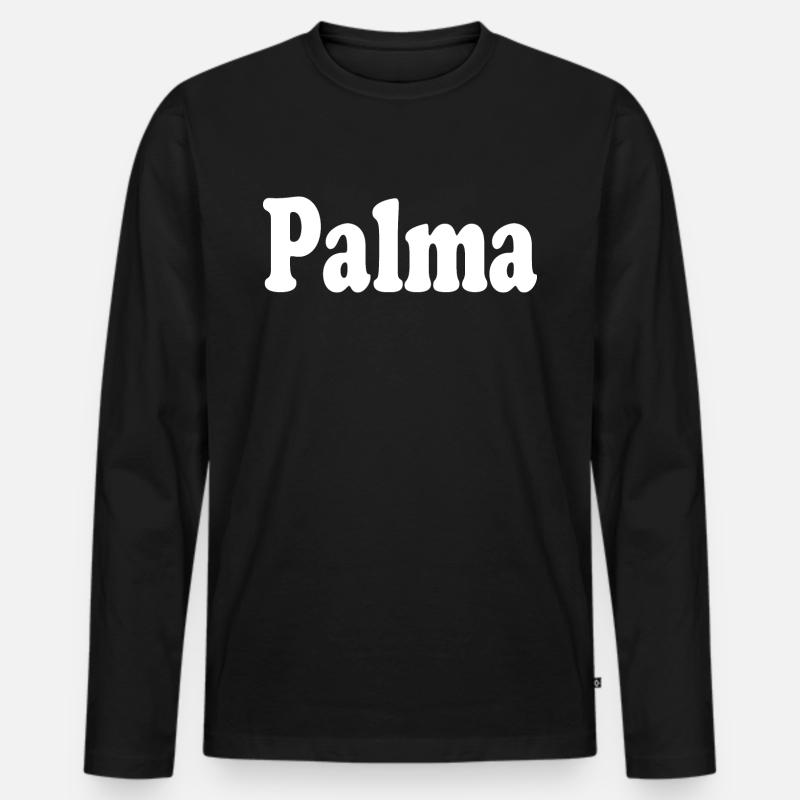 PALMA - Männer Premium Bio Langarmshirt - Schwarz