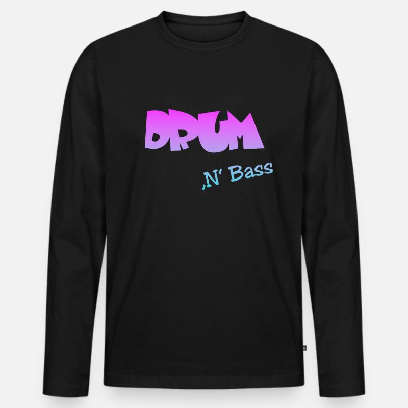 Drum n Bass, Techno, Minimal - Männer Premium Bio Langarmshirt - Schwarz