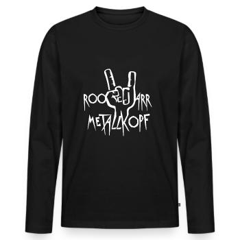 Metal music festival Vikings beer metallers - Men's Premium Organic Long Sleeve Shirt - black - Front - Nico (187cm)