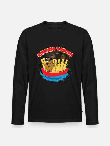 Frites de pirate - T-shirt manches longues Premium bio Homme - noir