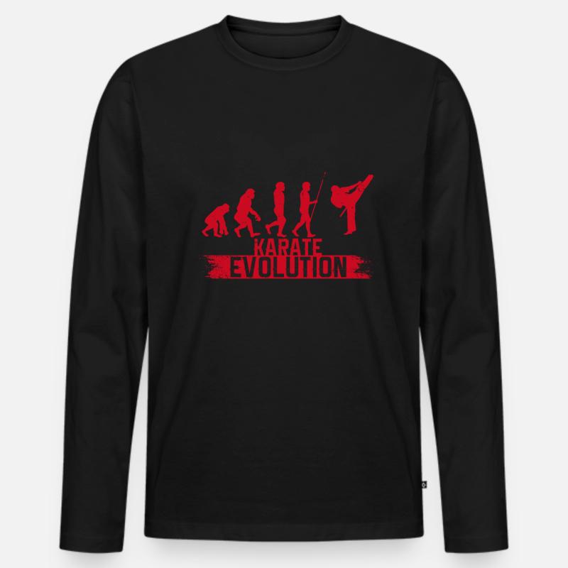 Karate Evolution - Männer Premium Bio Langarmshirt - Schwarz