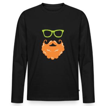 St Patricks Day Beard - Männer Premium Bio Langarmshirt - Schwarz - Vorne - Nico (187cm)