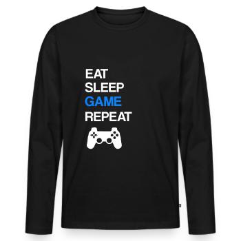 Jeux vidéo sur les jeux vidéo - T-shirt manches longues Premium bio Homme - noir - Devant - Nico (187cm)