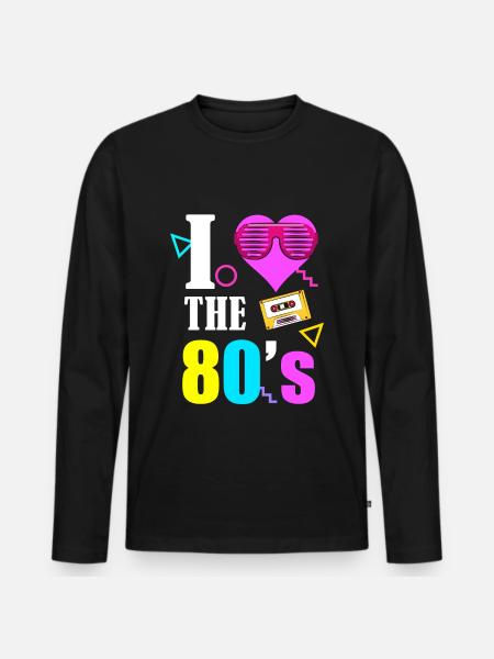 80s 90s 80s 90s - Men's Premium Organic Long Sleeve Shirt - black