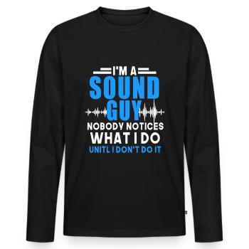 ingénieur du son ingénieur du son ingénieur du son ingénieur du son - T-shirt manches longues Premium bio Homme - noir - Devant - Nico (187cm)