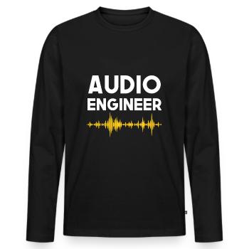 ingénieur du son ingénieur du son ingénieur du son Audio Eng - T-shirt manches longues Premium bio Homme - noir - Devant - Nico (187cm)