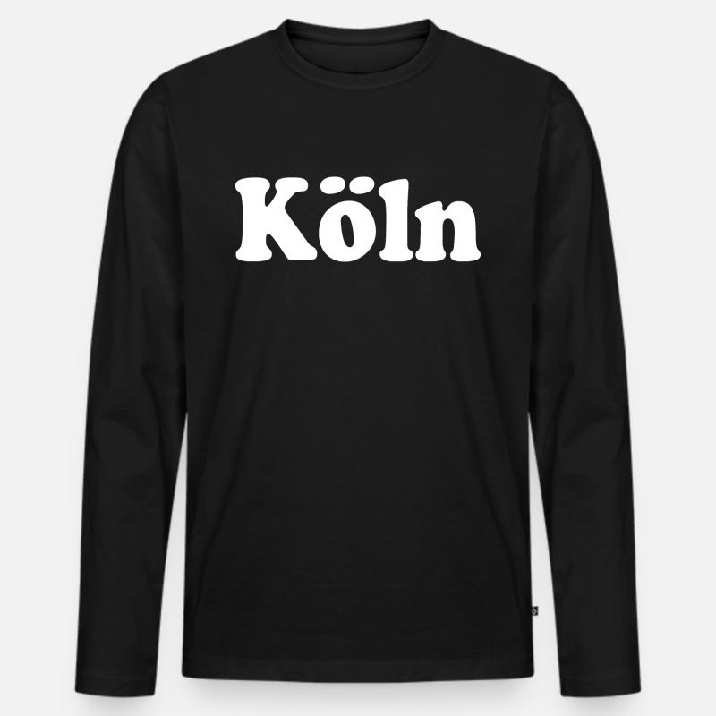 köln - Männer Premium Bio Langarmshirt - Schwarz