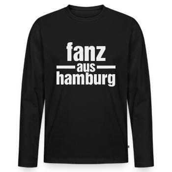 fanz aus Hamburg – Statement für Deutschrocker - Männer Premium Bio Langarmshirt - Schwarz - Vorne - Nico (187cm)