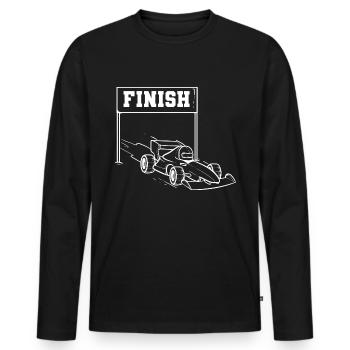 Rennauto Champion Gift - Männer Premium Bio Langarmshirt - Schwarz - Vorne - Nico (187cm)
