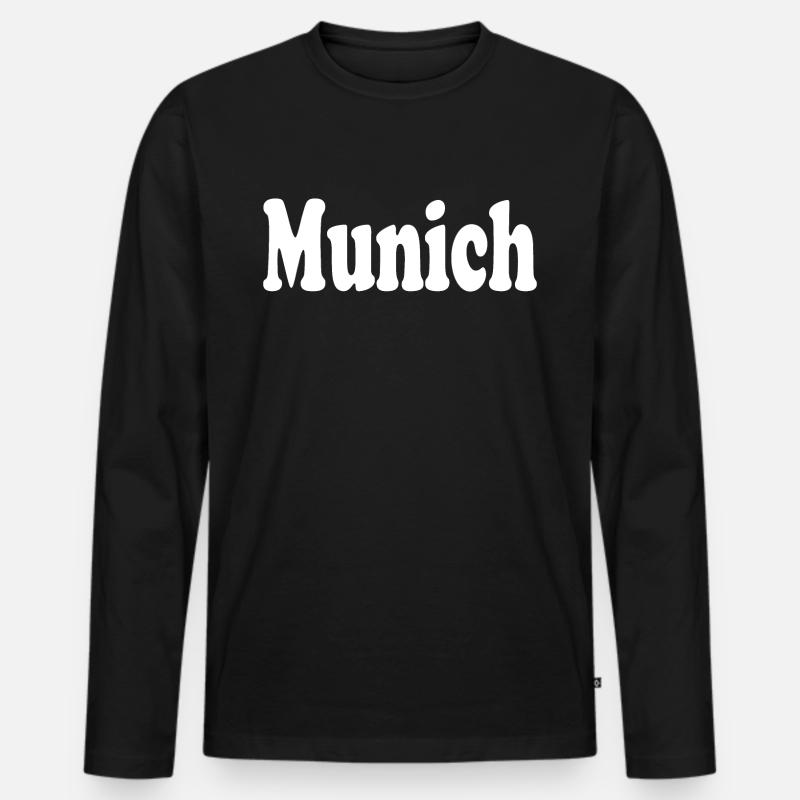 munich - Männer Premium Bio Langarmshirt - Schwarz