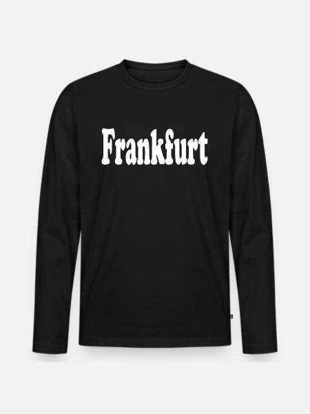 frankfurt - Männer Premium Bio Langarmshirt - Schwarz