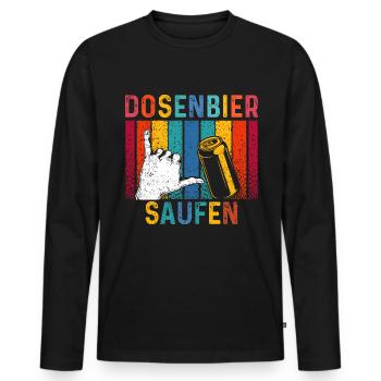 Dosenbier saufen - Männer Premium Bio Langarmshirt - Schwarz - Vorne - Nico (187cm)