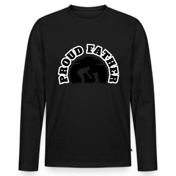 Fier Père Enfant Garçon Noir - T-shirt manches longues Premium bio Homme - noir - Devant - Nico (187cm)