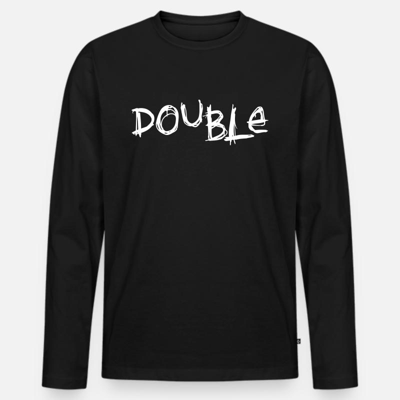 Double Trouble Partnerlook - Männer Premium Bio Langarmshirt - Schwarz