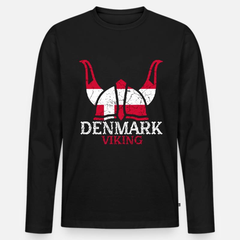 Dänemark Wikinger - Männer Premium Bio Langarmshirt - Schwarz