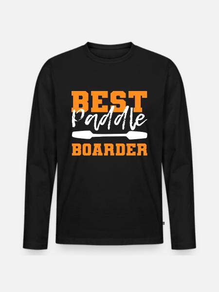Best Paddle Boarder Lifeguard Gift - Men's Premium Organic Long Sleeve Shirt - black