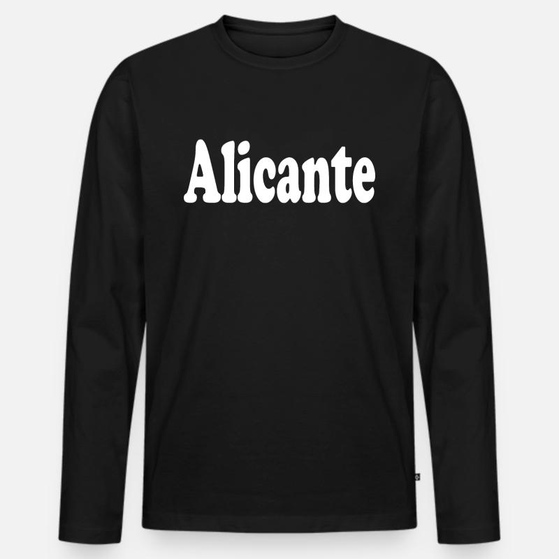 Alicante - Männer Premium Bio Langarmshirt - Schwarz