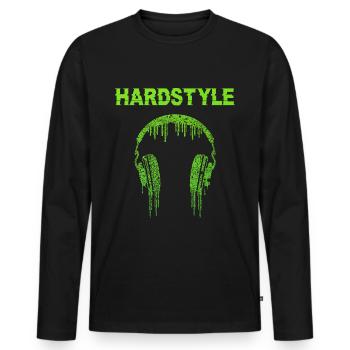 Hardstyle Music Festival Gift - Men's Premium Organic Long Sleeve Shirt - black - Front - Nico (187cm)