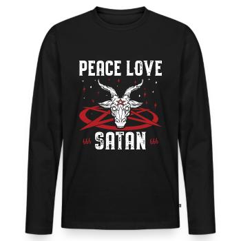 Satan - Men's Premium Organic Long Sleeve Shirt - black - Front - Nico (187cm)