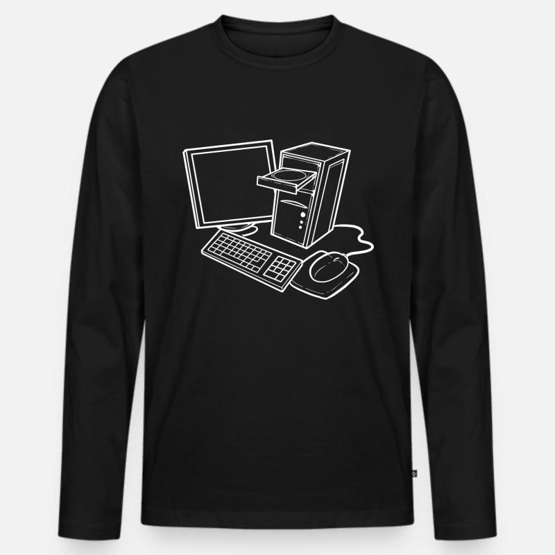 Computer-Set Computertechniker Geschenk - Männer Premium Bio Langarmshirt - Schwarz