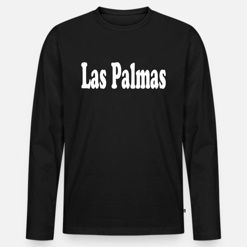 LAS PALMA - Männer Premium Bio Langarmshirt - Schwarz