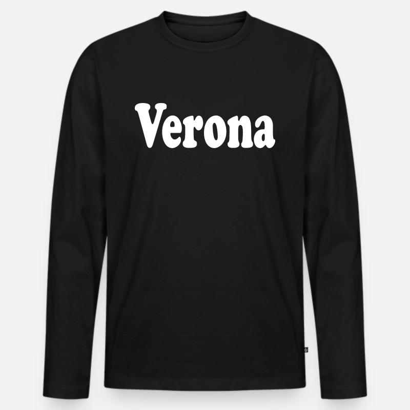 verona - Männer Premium Bio Langarmshirt - Schwarz