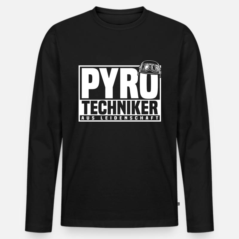 Pyrotechniker aus Leidenschaft - Männer Premium Bio Langarmshirt - Schwarz