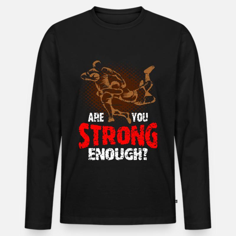 Rugby - Männer Premium Bio Langarmshirt - Schwarz