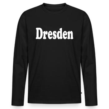 Dresde - T-shirt manches longues Premium bio Homme - noir - Devant - Nico (187cm)