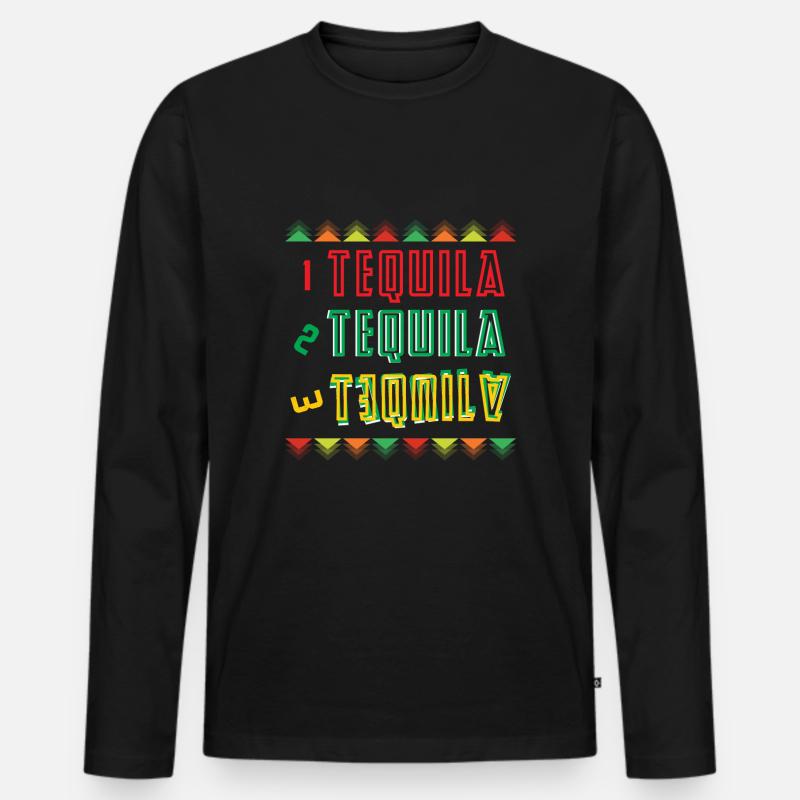 Tequila - Männer Premium Bio Langarmshirt - Schwarz