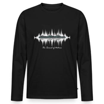 The Sound of Nature - Heartbeat of Nature outdoor - Men's Premium Organic Long Sleeve Shirt - black - Front - Nico (187cm)