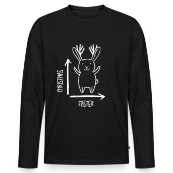 Chemise de blague drôle pour Noël et Pâques - T-shirt manches longues Premium bio Homme - noir - Devant - Nico (187cm)