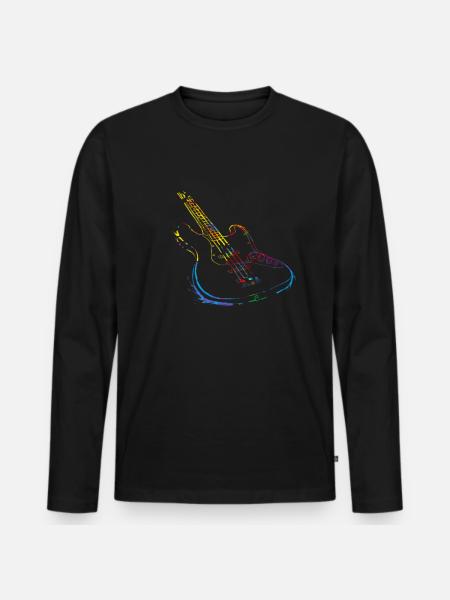 Guitarist Musicians Guitar Gift Idea - Men's Premium Organic Long Sleeve Shirt - black