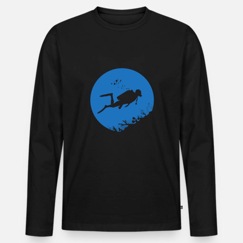Taucher Geschenk tauchen - Männer Premium Bio Langarmshirt - Schwarz