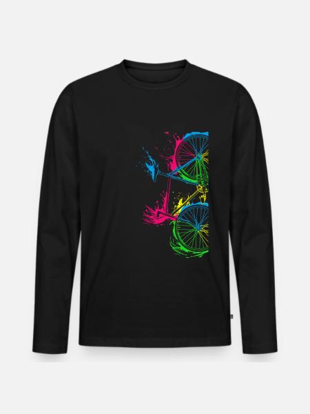 Fahrrad Radfahrer Geschenk - Männer Premium Bio Langarmshirt - Schwarz