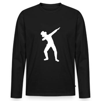 Dabbing Gentleman - Men's Premium Organic Long Sleeve Shirt - black - Front - Nico (187cm)