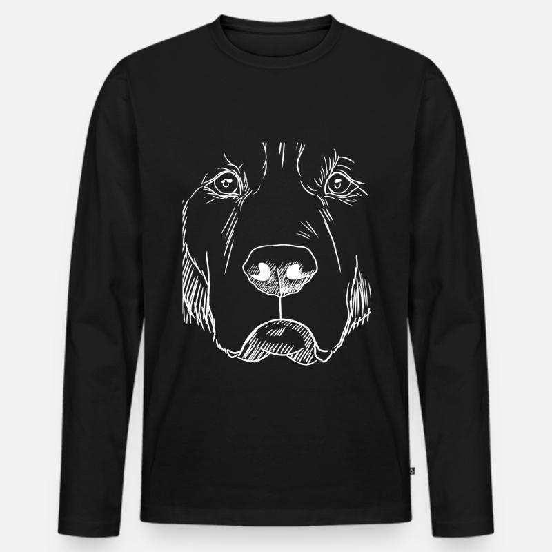 Golden Retriever - Männer Premium Bio Langarmshirt - Schwarz
