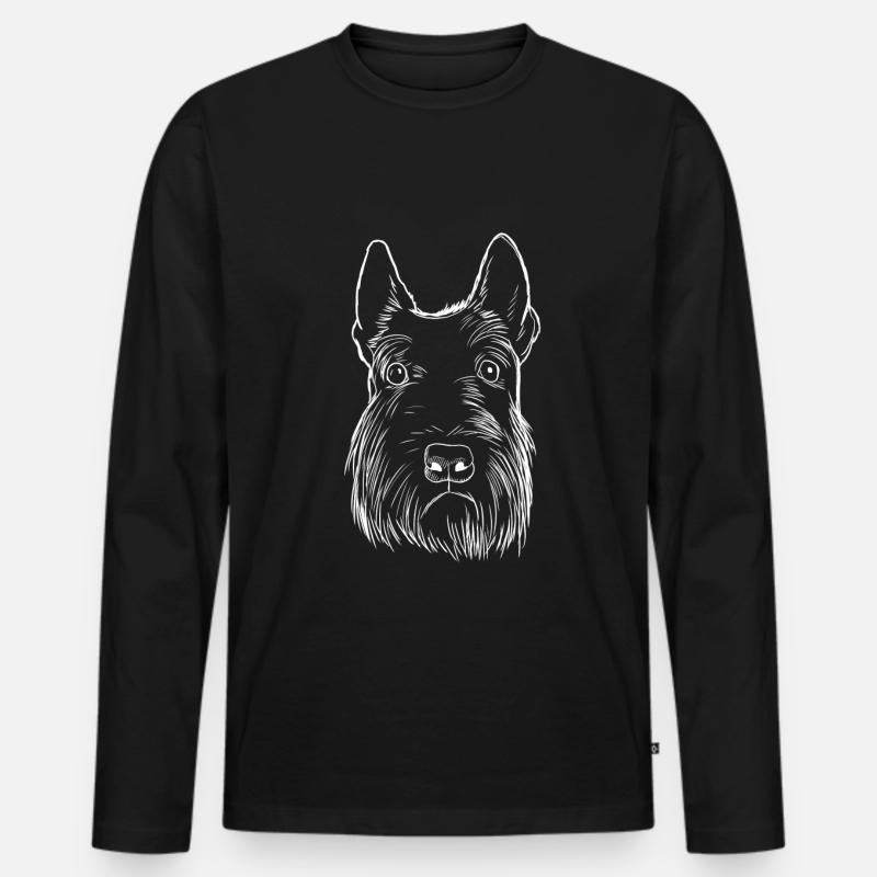 Scottish Terrier Hund - Männer Premium Bio Langarmshirt - Schwarz