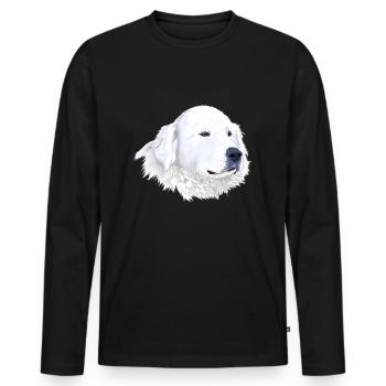 Great Pyrenees Dog - Men's Premium Organic Long Sleeve Shirt - black - Front - Nico (187cm)