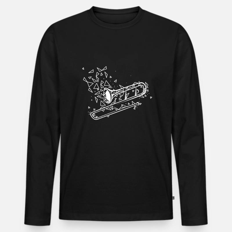 Posaune - Männer Premium Bio Langarmshirt - Schwarz