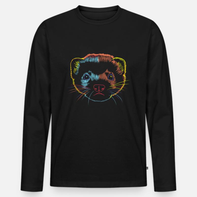 Frettchen - Männer Premium Bio Langarmshirt - Schwarz