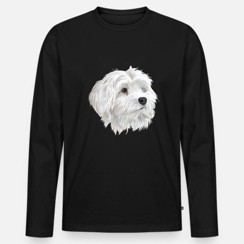 Malteser Hund - Männer Premium Bio Langarmshirt - Schwarz