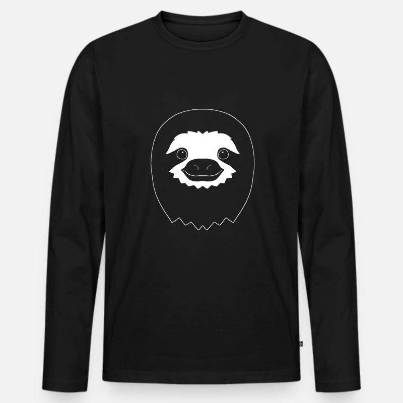 Faultier - Männer Premium Bio Langarmshirt - Schwarz