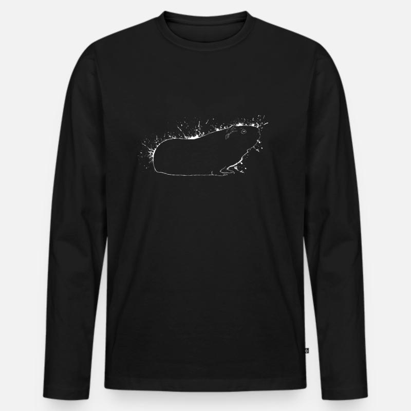 Meerschweinchen - Männer Premium Bio Langarmshirt - Schwarz