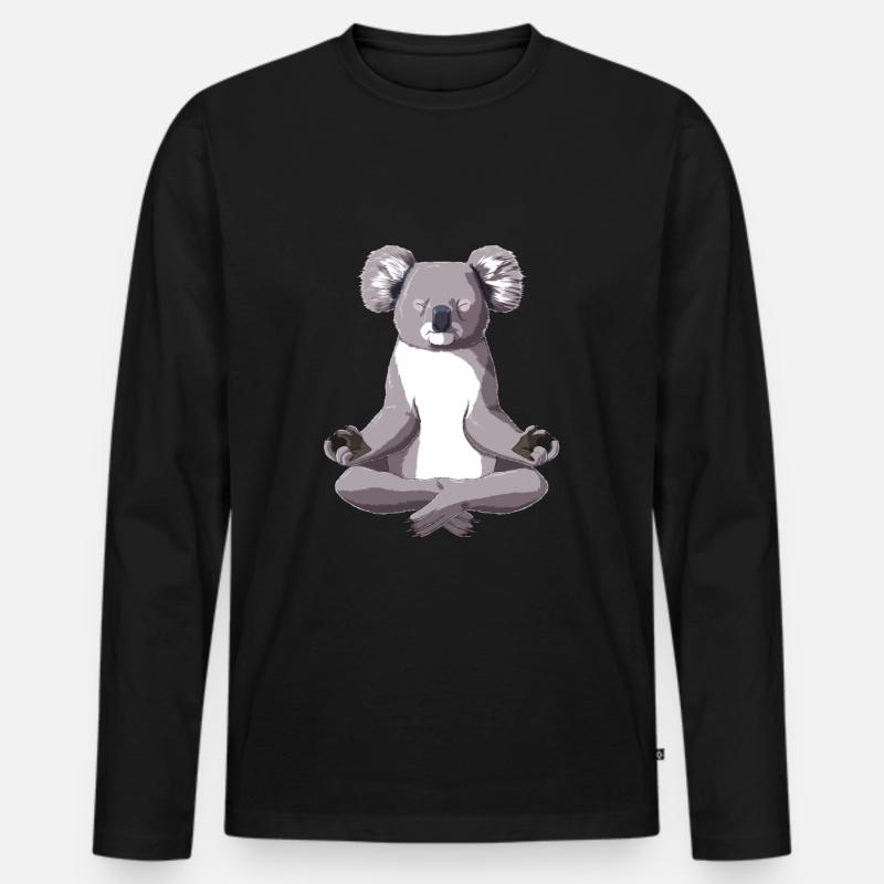 Yoga Koala - Männer Premium Bio Langarmshirt - Schwarz