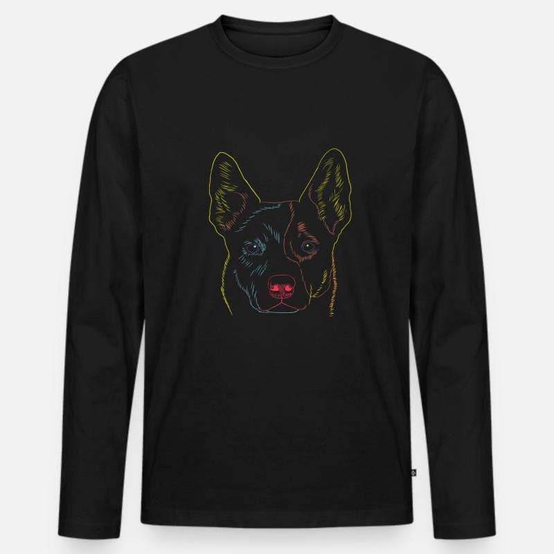 Hund Australian Cattle Dog - Männer Premium Bio Langarmshirt - Schwarz