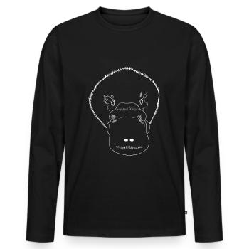 Animal à bec - T-shirt manches longues Premium bio Homme - noir - Devant - Nico (187cm)