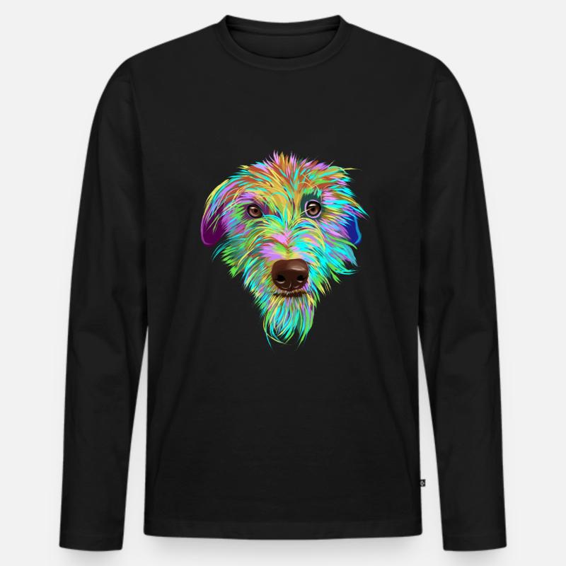 Scottish Deerhound Hund - Männer Premium Bio Langarmshirt - Schwarz