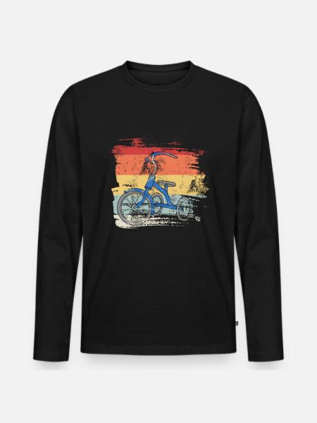 Retro Tricycle - Men's Premium Organic Long Sleeve Shirt - black