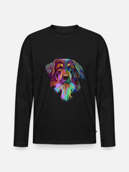 Splash Hovawart Dog - Men's Premium Organic Long Sleeve Shirt - black